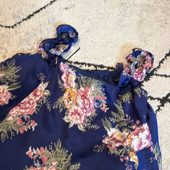 anthropologie BHLDN Navy Floral Dress m - Picture 2 of 5